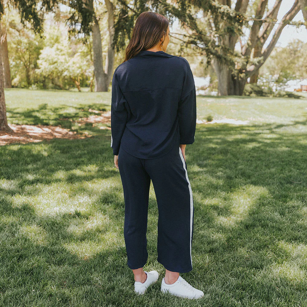 Clara Co-Ord (Navy & Cream) - Image 9