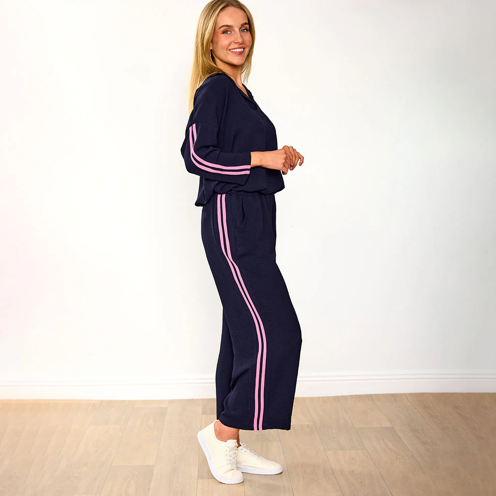 Clara Co-Ord (Navy/Pink Stripe) - Image 3