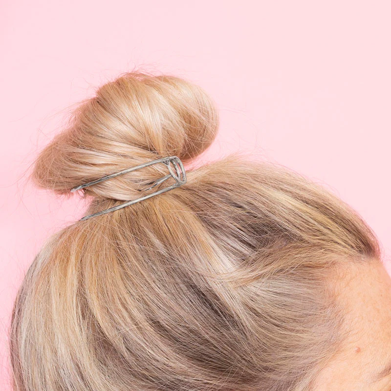 Clara  Messy Bun Hair (Silver) - Image 2
