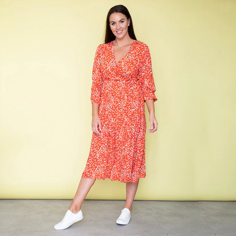 Lola Floral Dress (Apricot) - Image 4