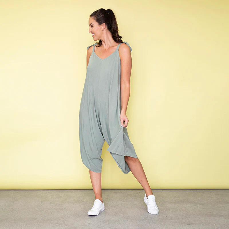 Frankie Relaxed Fit Jumpsuit (Khaki) - Image 8