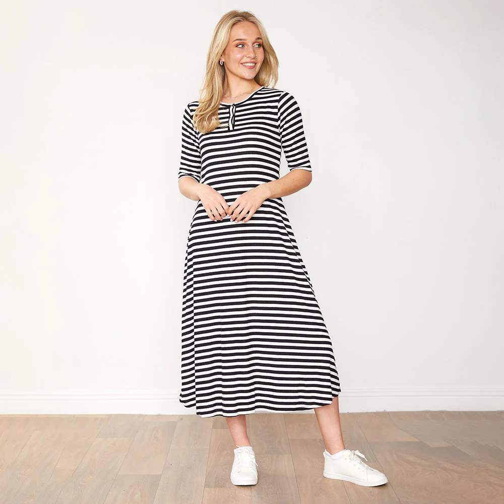 Cora Dress (Black Stripes) - Image 2
