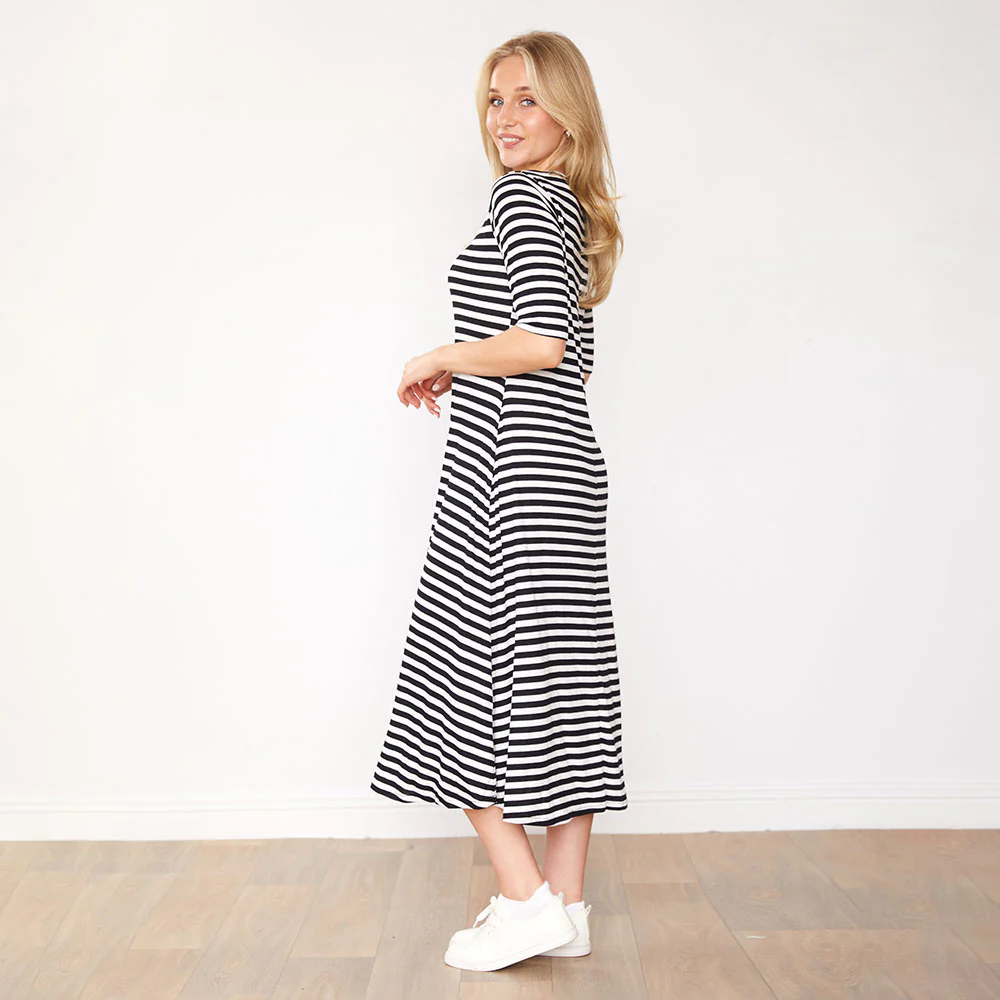 Cora Dress (Black Stripes) - Image 3