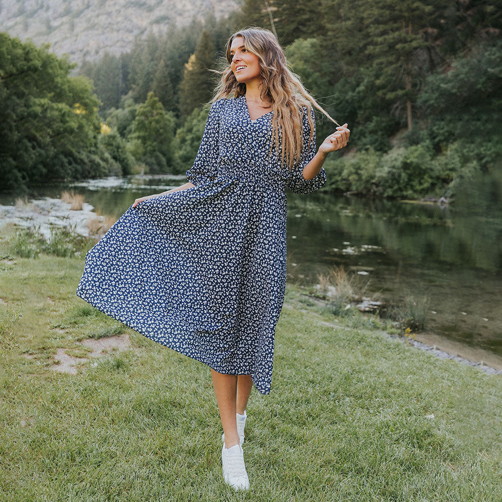 Daisy Dress (Navy Floral) - Image 12