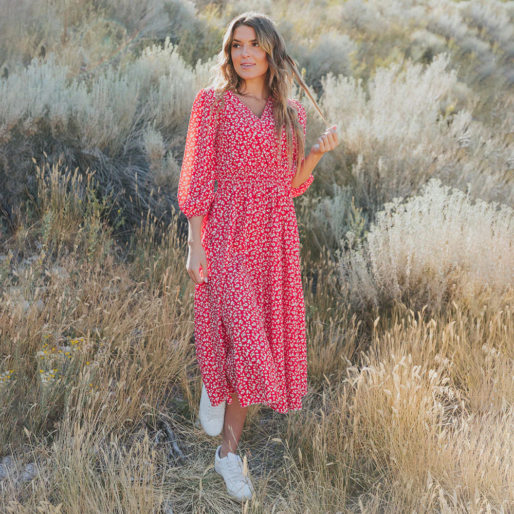 Daisy Dress (Red Floral) - Image 10