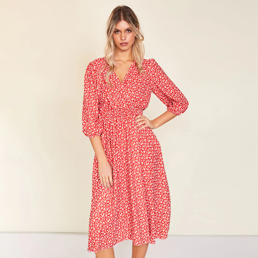 Daisy Dress (Red Floral) - Image 4