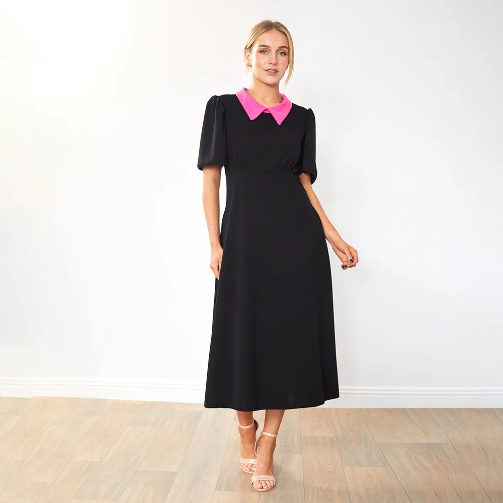 Dawson Dress (Black/PinkCollar) - Image 3