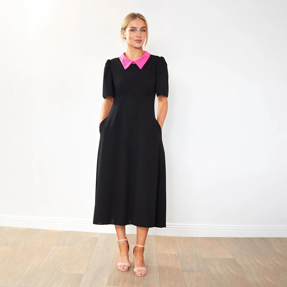 Dawson Dress (Black/PinkCollar) - Image 5