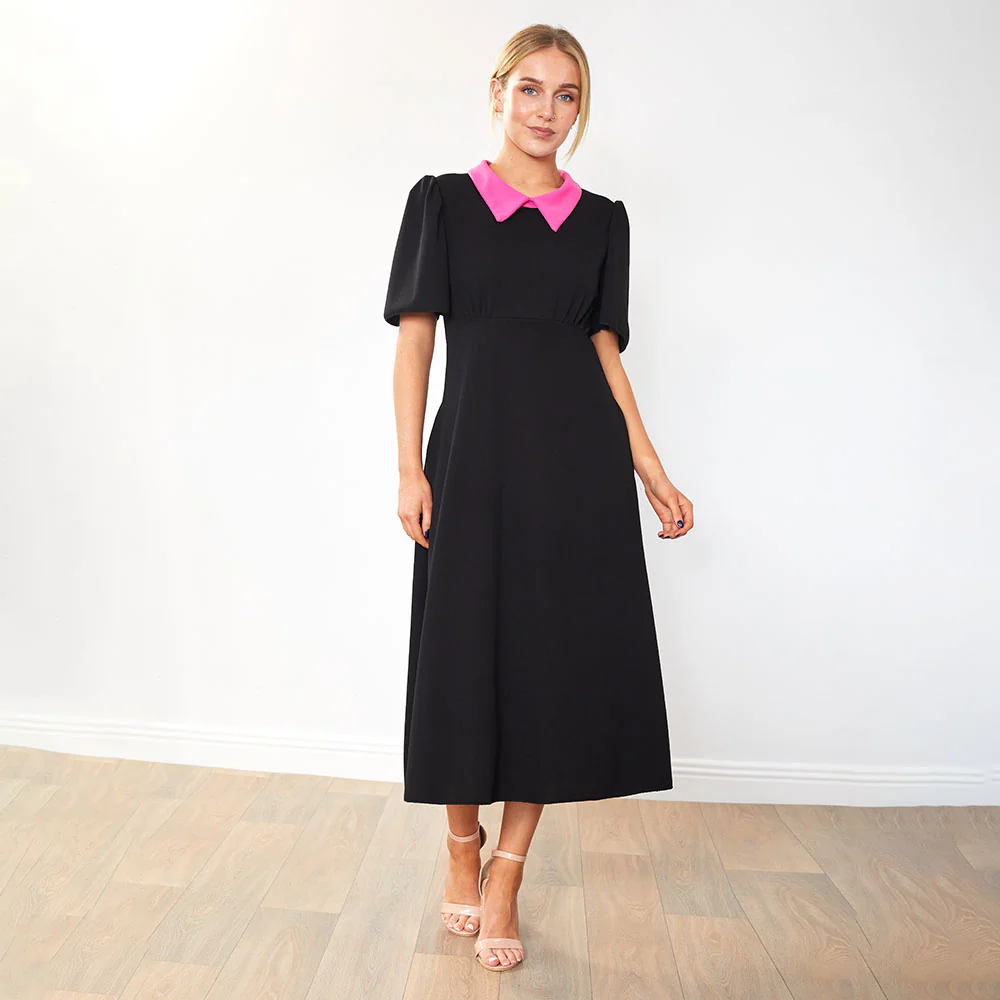 Dawson Dress (Black/PinkCollar) - Image 6