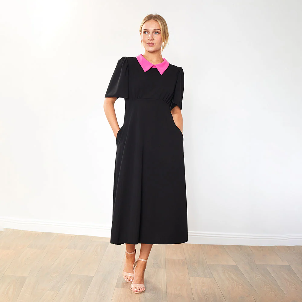 Dawson Dress (Black/PinkCollar) - Image 7