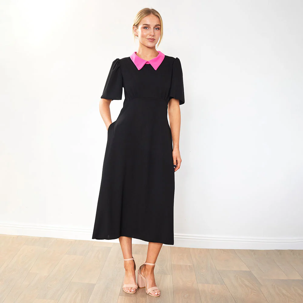 Dawson Dress (Black/PinkCollar) - Image 8
