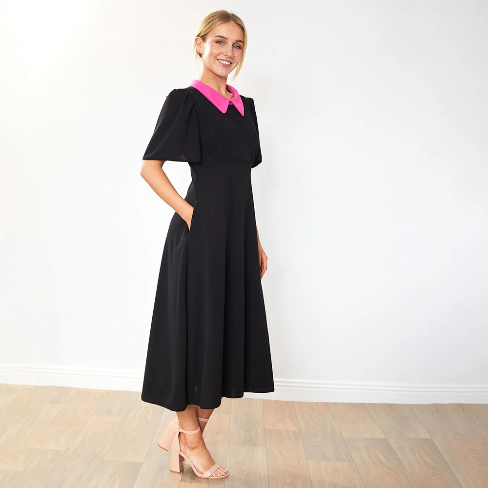 Dawson Dress (Black/PinkCollar) - Image 9