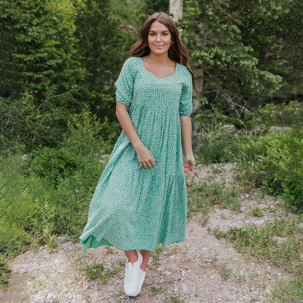 Delta Dress (Green Floral) - Image 2