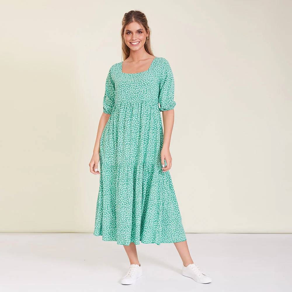 Delta Dress (Green Floral) - Image 5