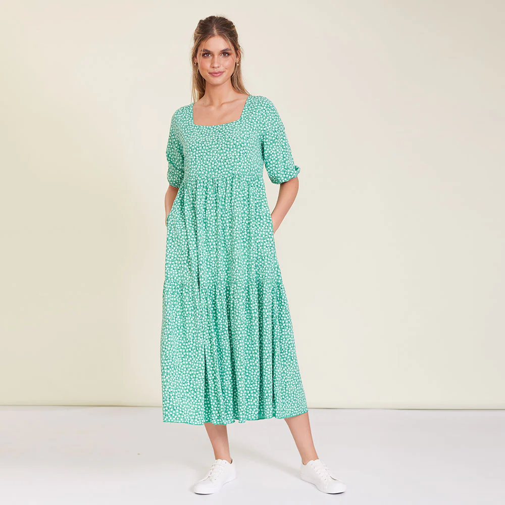 Delta Dress (Green Floral) - Image 6