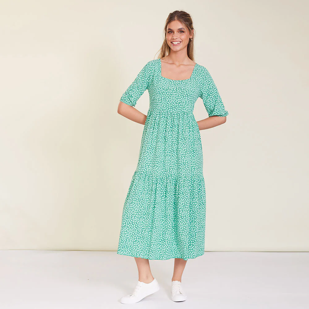 Delta Dress (Green Floral) - Image 7
