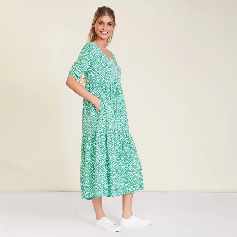 Delta Dress (Green Floral) - Image 8