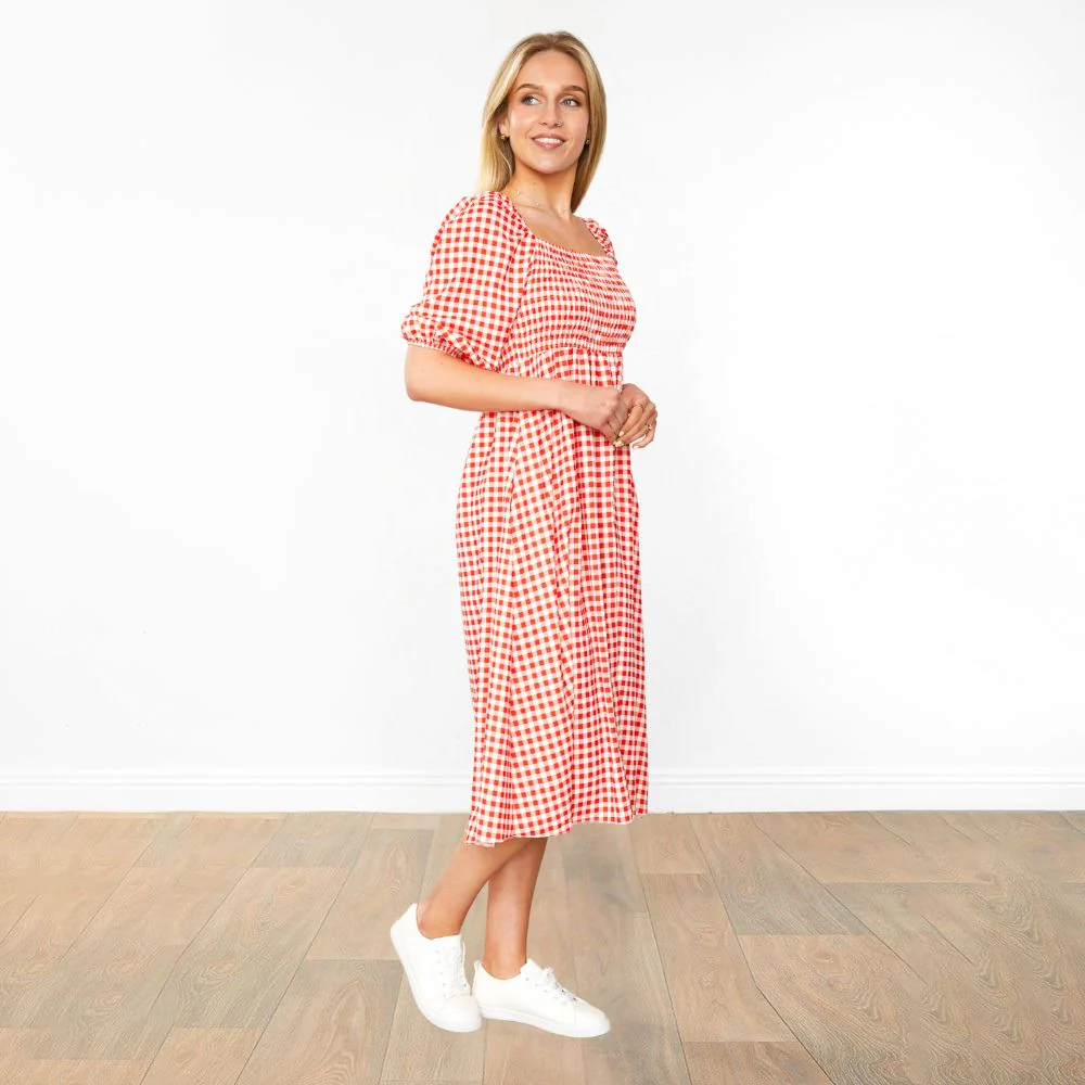 Dianne Dress (Red Checkered) - Image 3