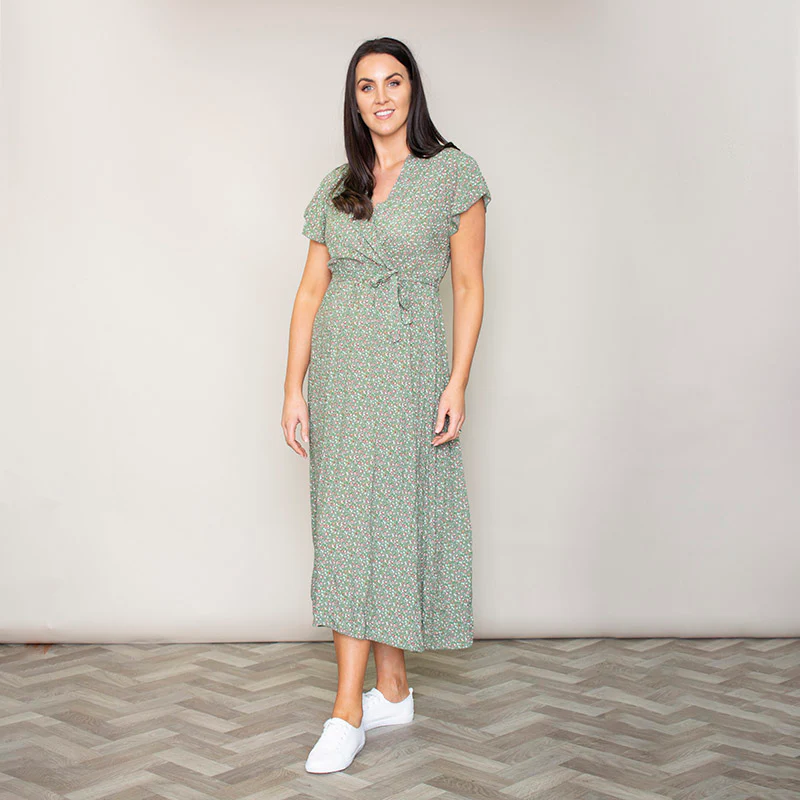 Carmen Floral Midi Dress (Sage) - Image 8