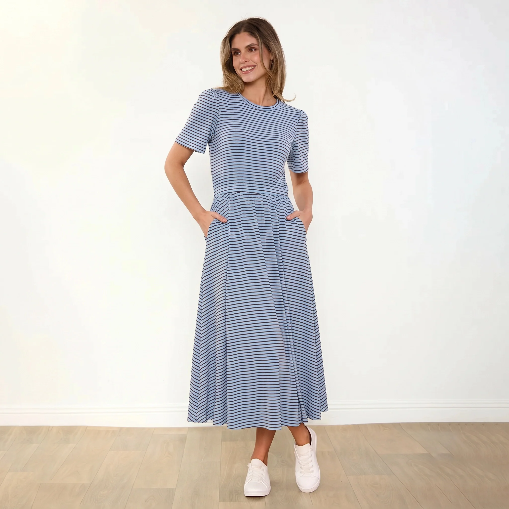 Eilish Dress (Blue/Brown) - Image 11