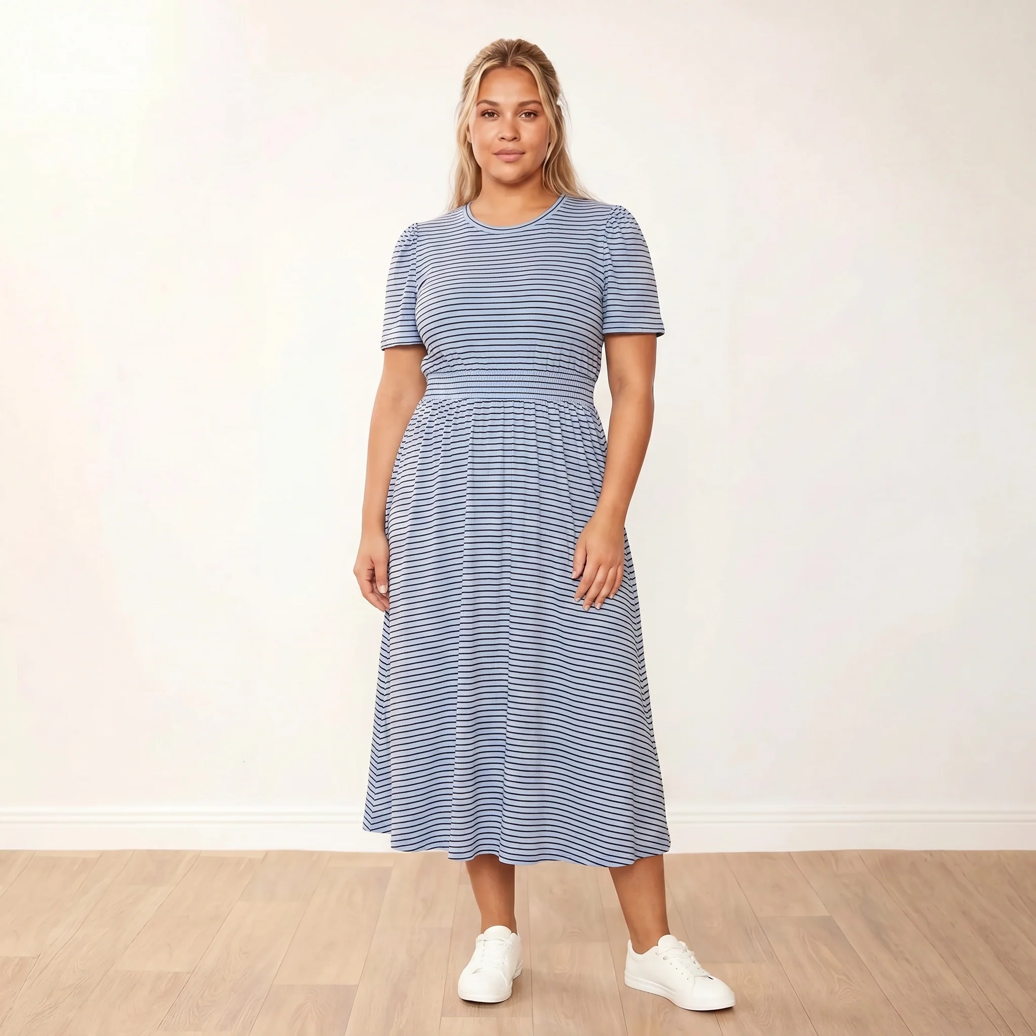 Eilish Dress (Blue/Brown) - Image 2