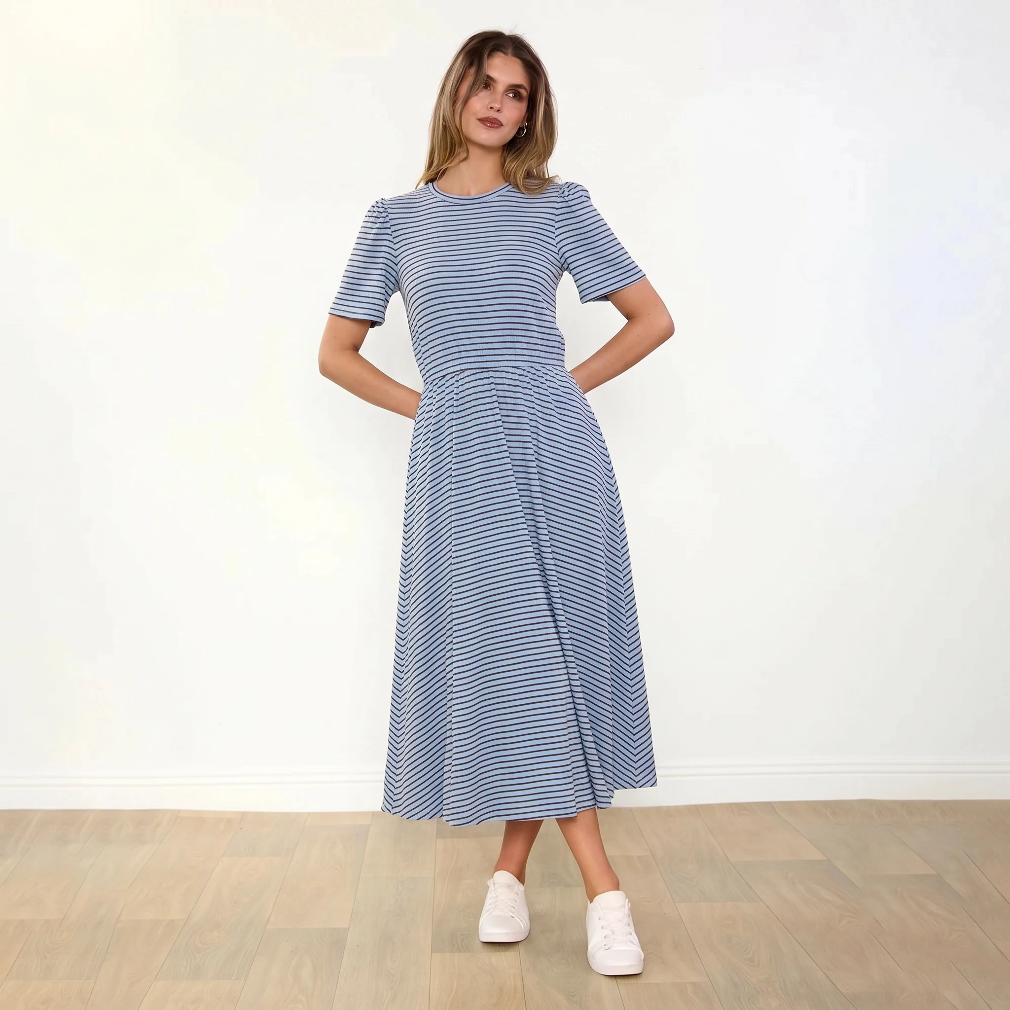 Eilish Dress (Blue/Brown) - Image 5