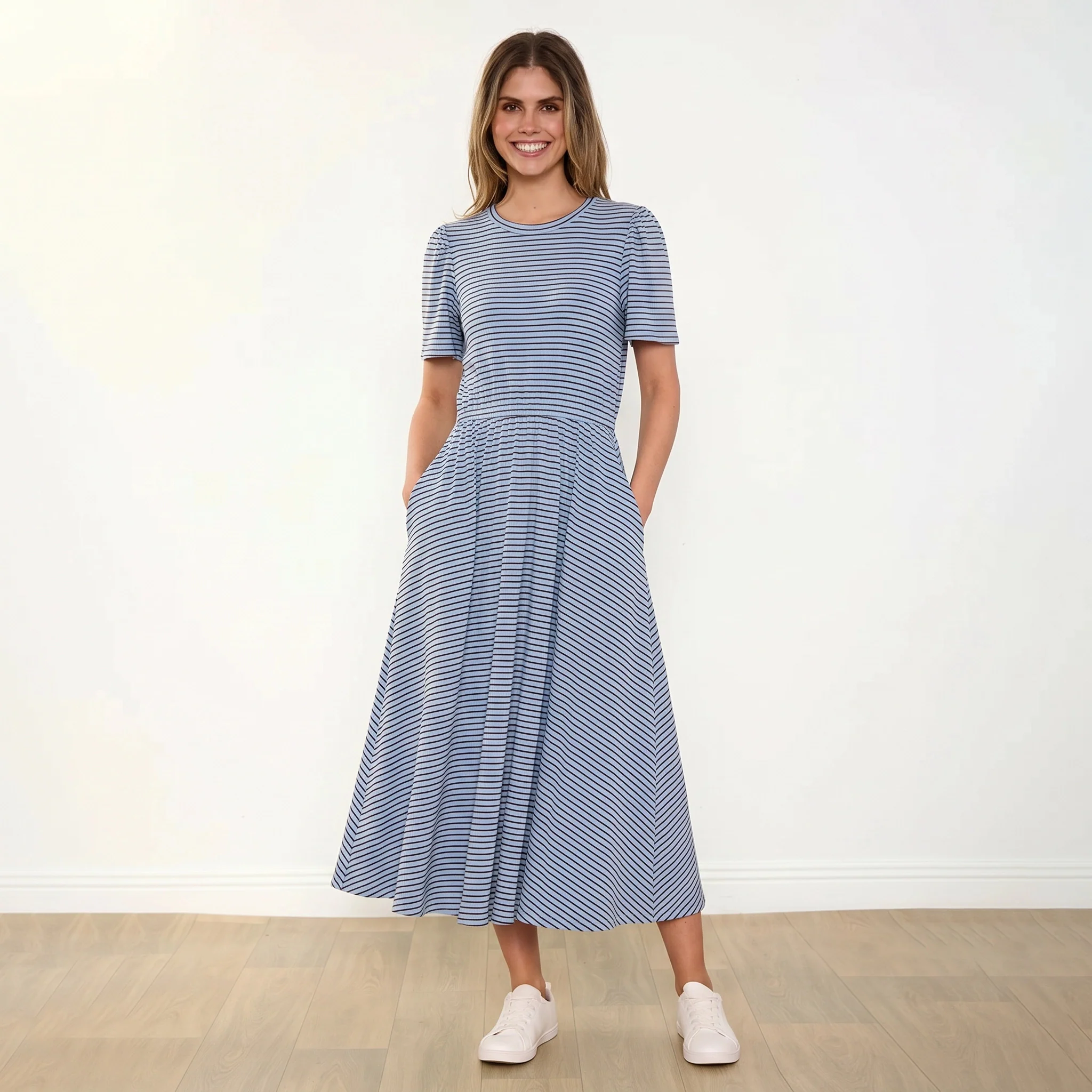 Eilish Dress (Blue/Brown) - Image 7