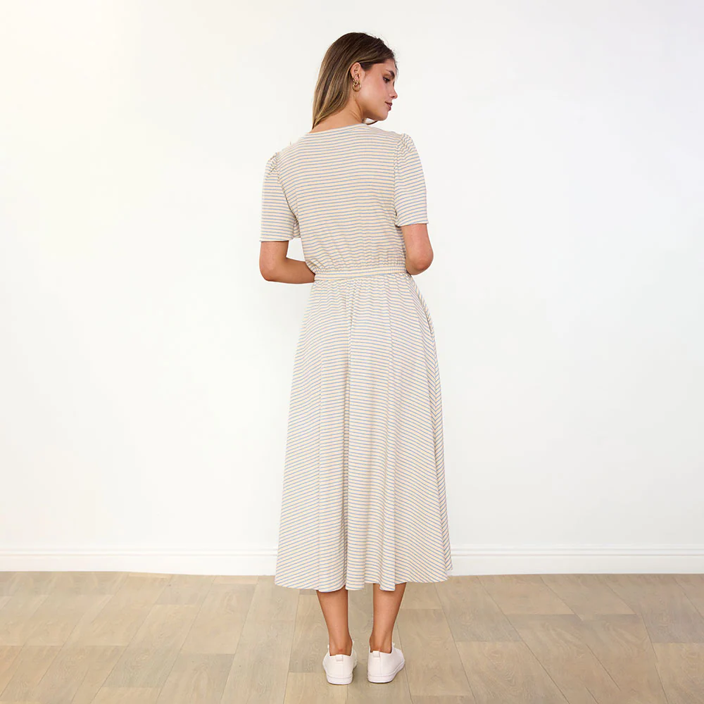Eilish Dress (Cream/Blue) - Image 15