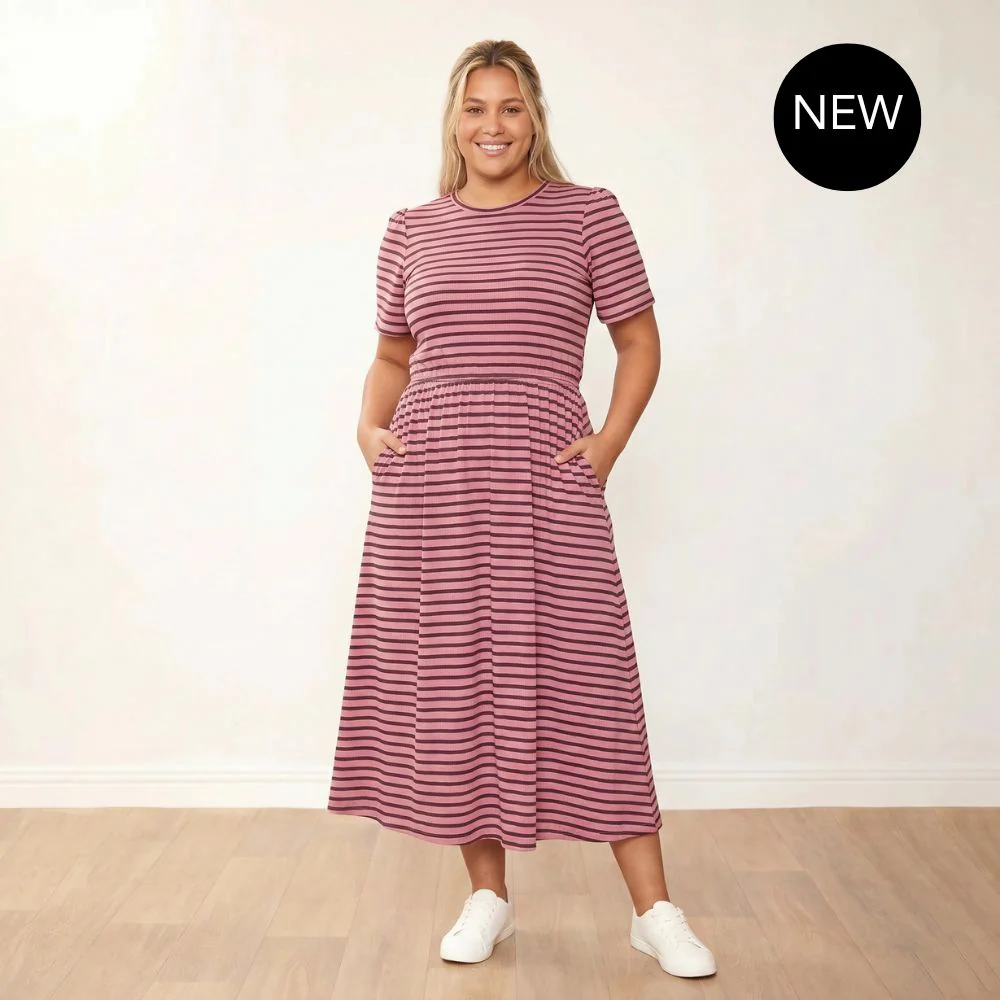 Eilish Dress (Pink/Brown)