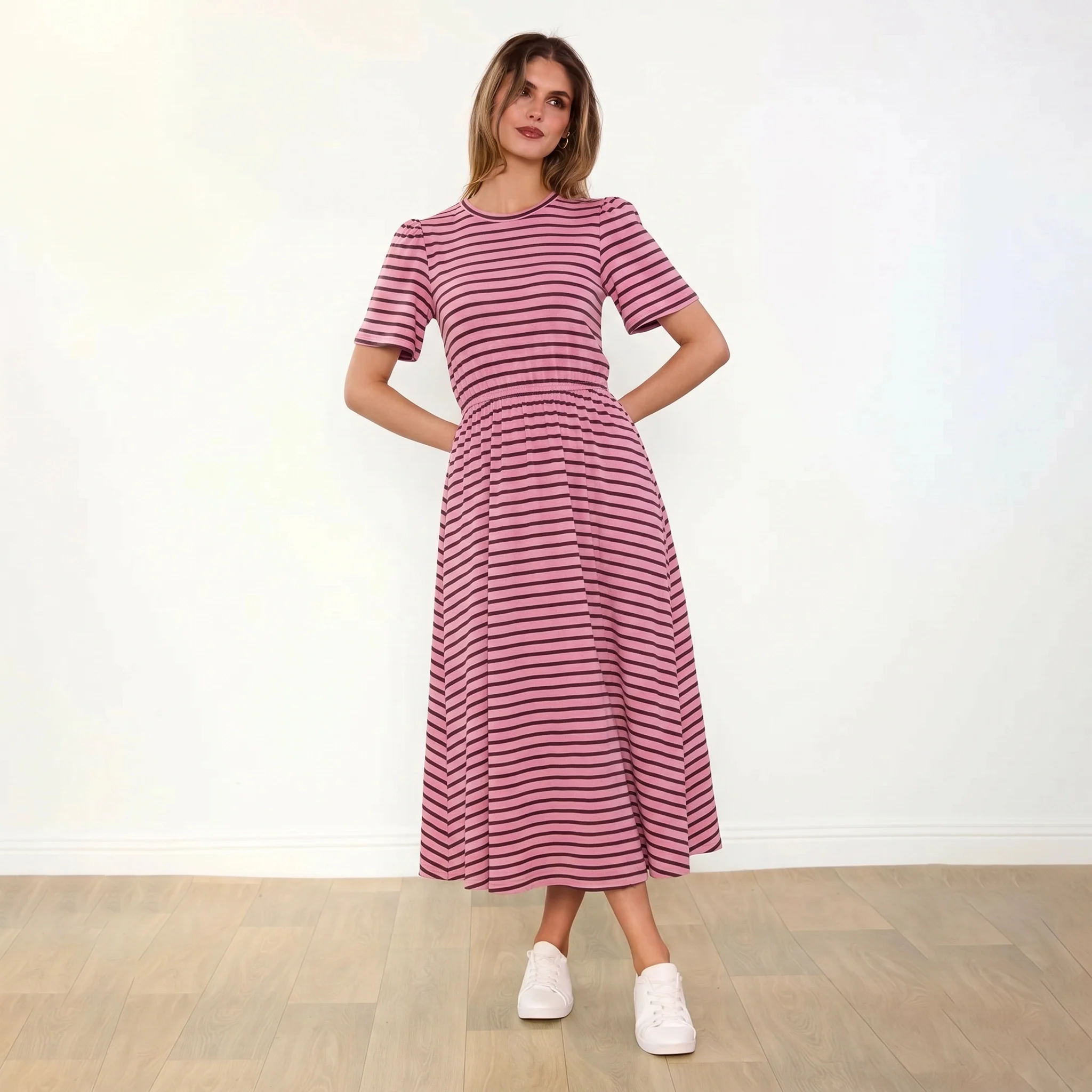 Eilish Dress (Pink/Brown) - Image 4