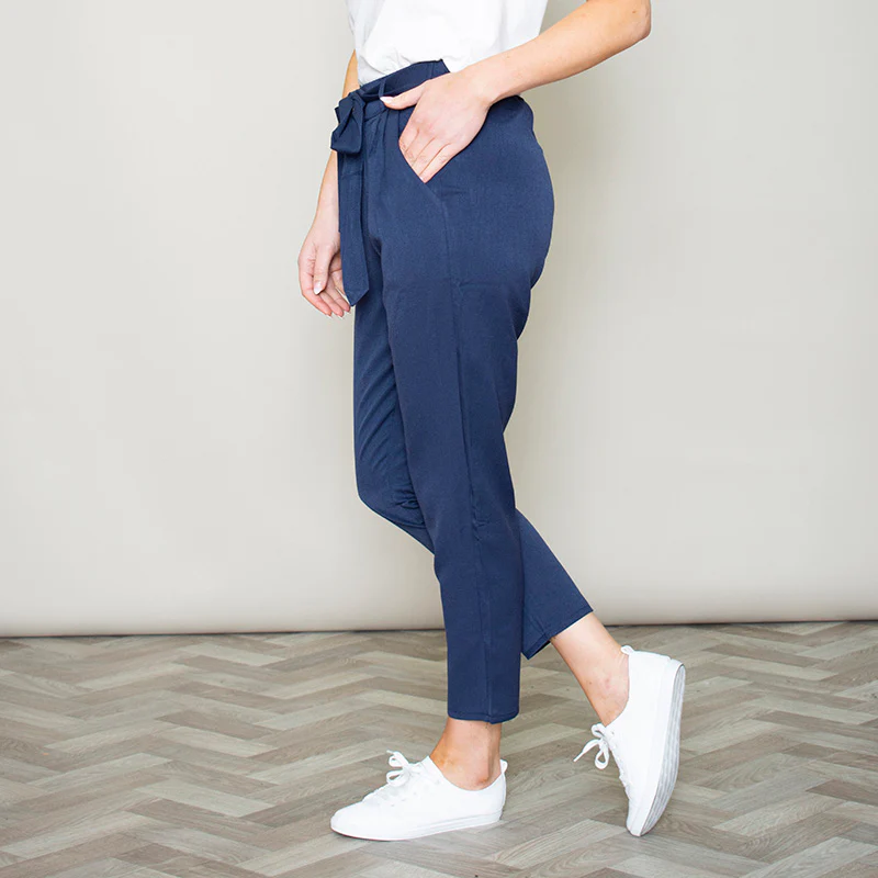 Elastic Tie Waist Trouser (Navy) - Image 7