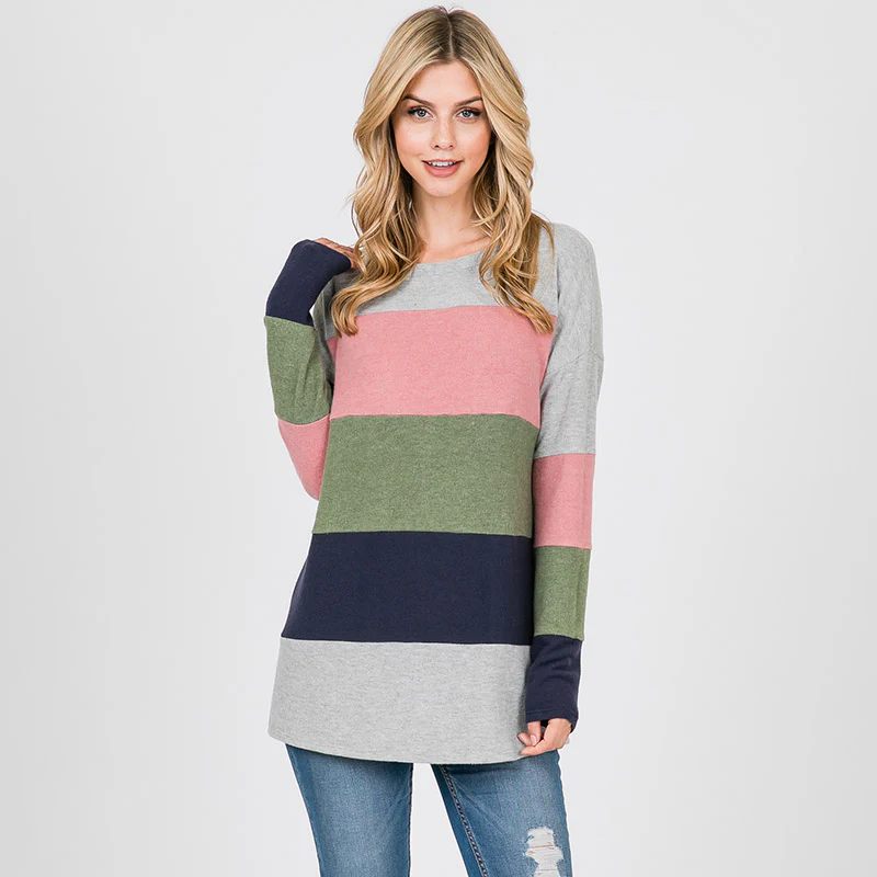 Elms Colour Block Olive - Image 4