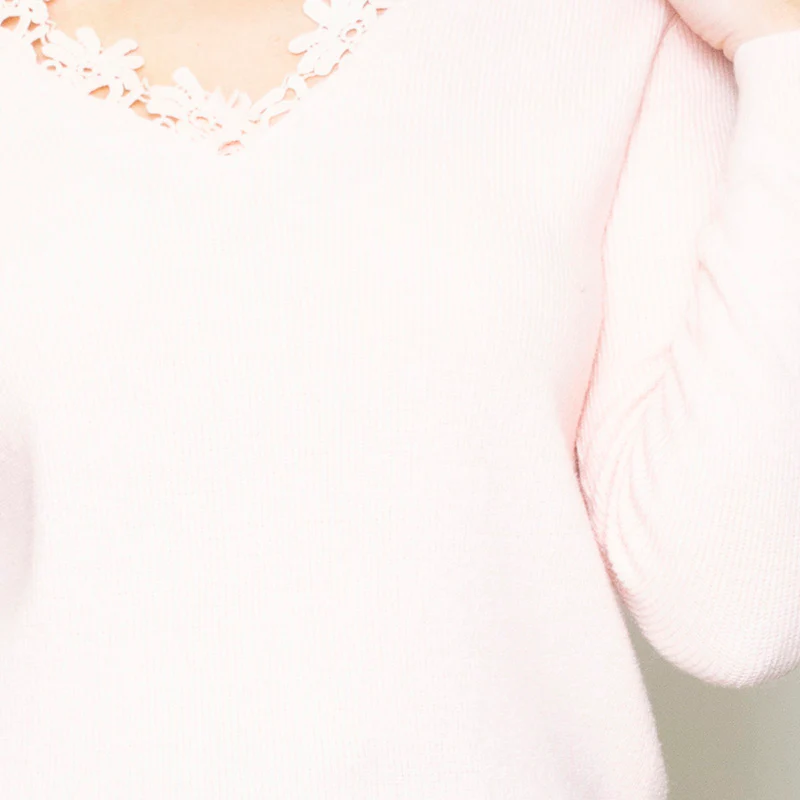 Fia Floral Trim Jumper Pink - Image 6