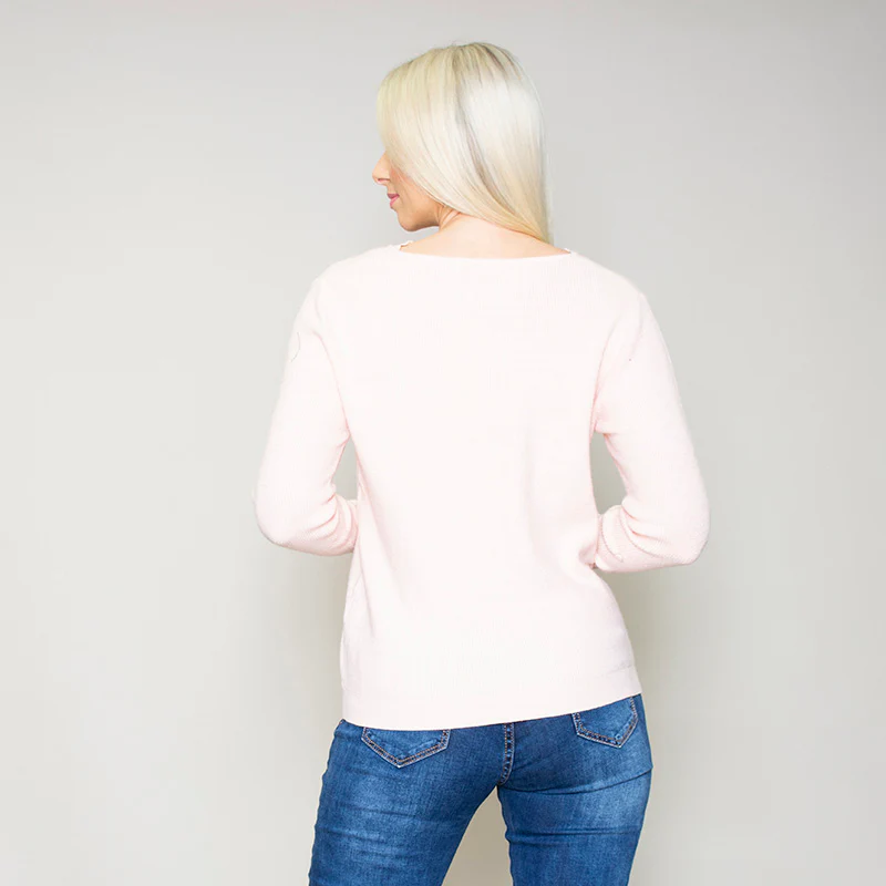 Fia Floral Trim Jumper Pink - Image 7