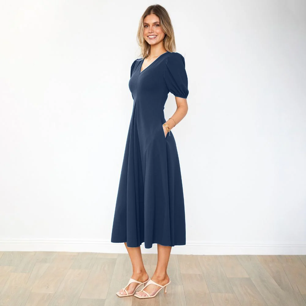 Flora Dress (Navy) - Image 5