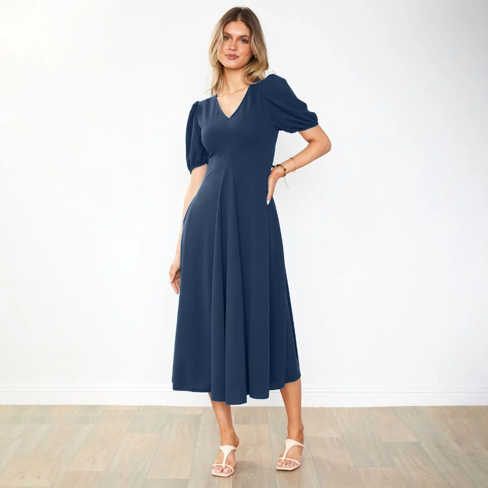 Flora Dress (Navy) - Image 7