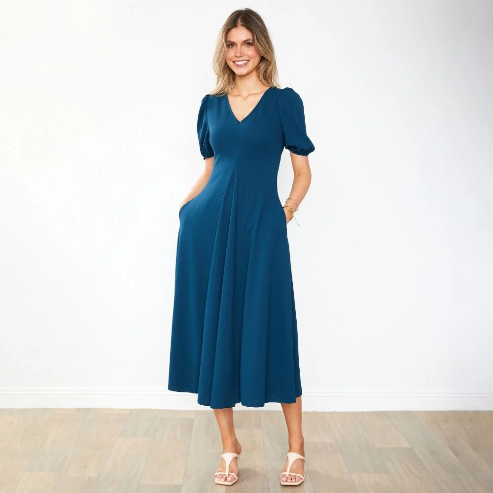 Flora Dress (Peacock Blue) - Image 10