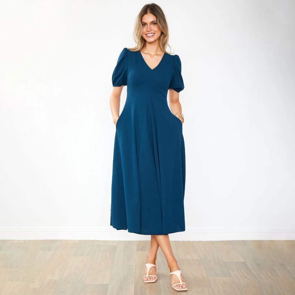 Flora Dress (Peacock Blue) - Image 11