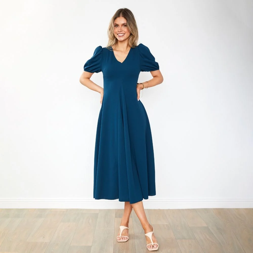 Flora Dress (Peacock Blue) - Image 12