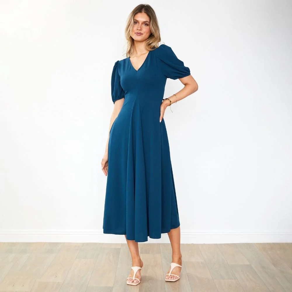 Flora Dress (Peacock Blue) - Image 13