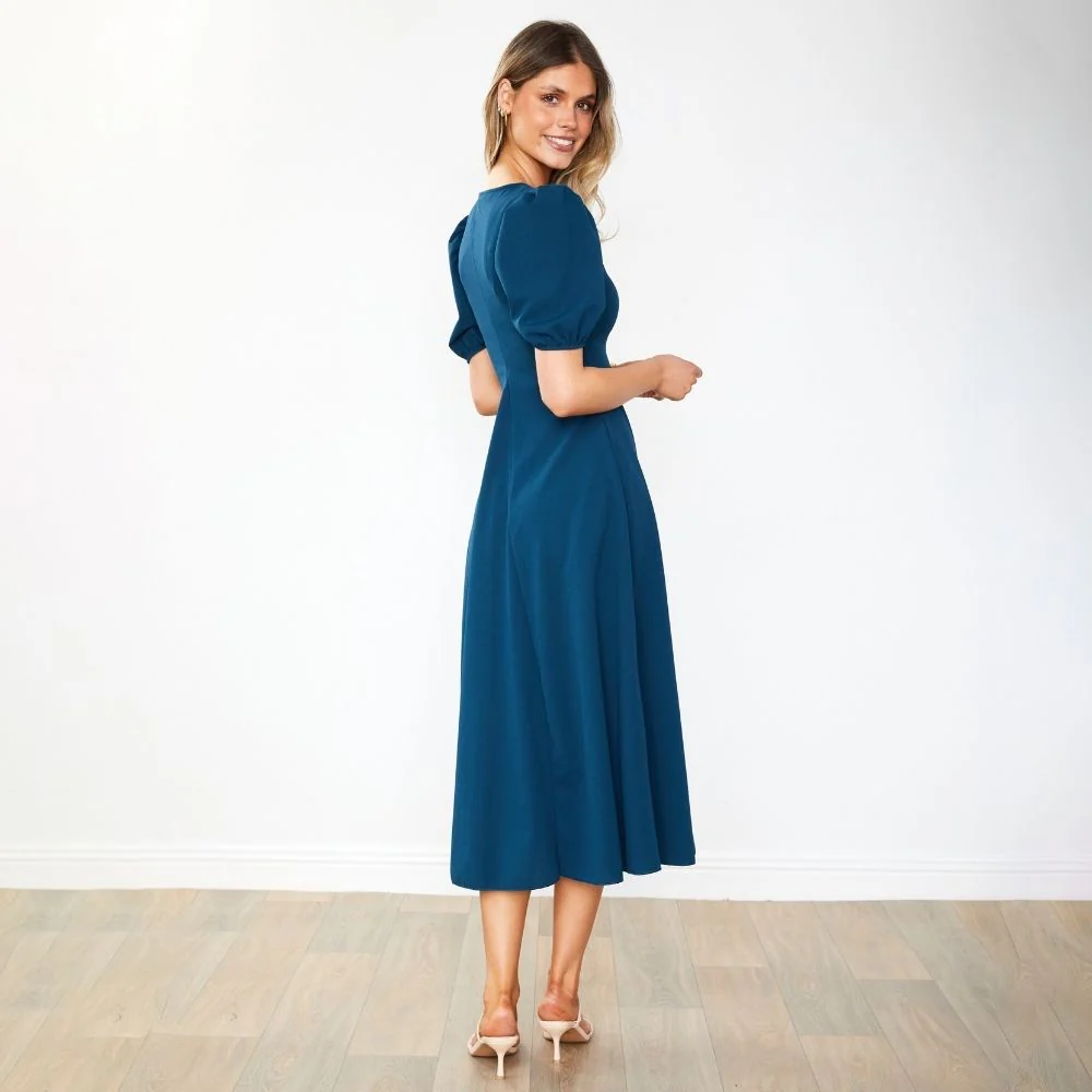 Flora Dress (Peacock Blue) - Image 19