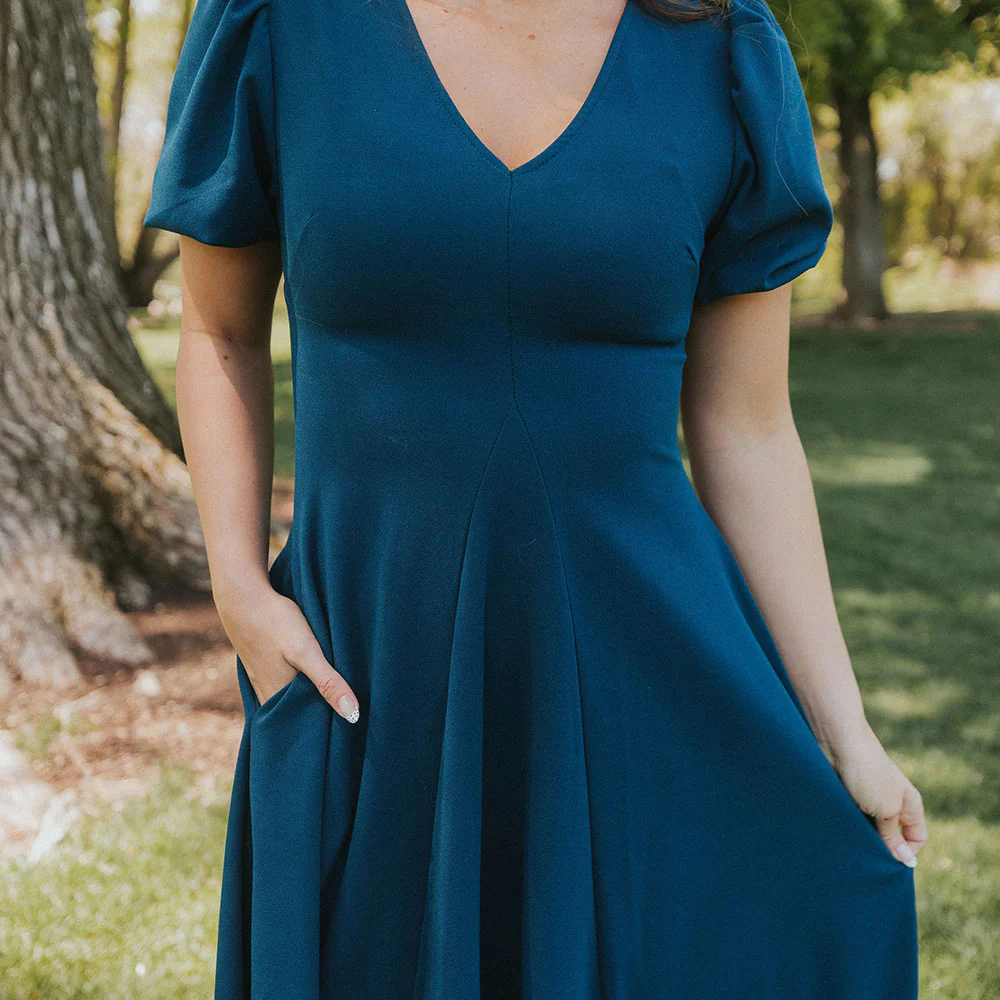 Flora Dress (Peacock Blue) - Image 5