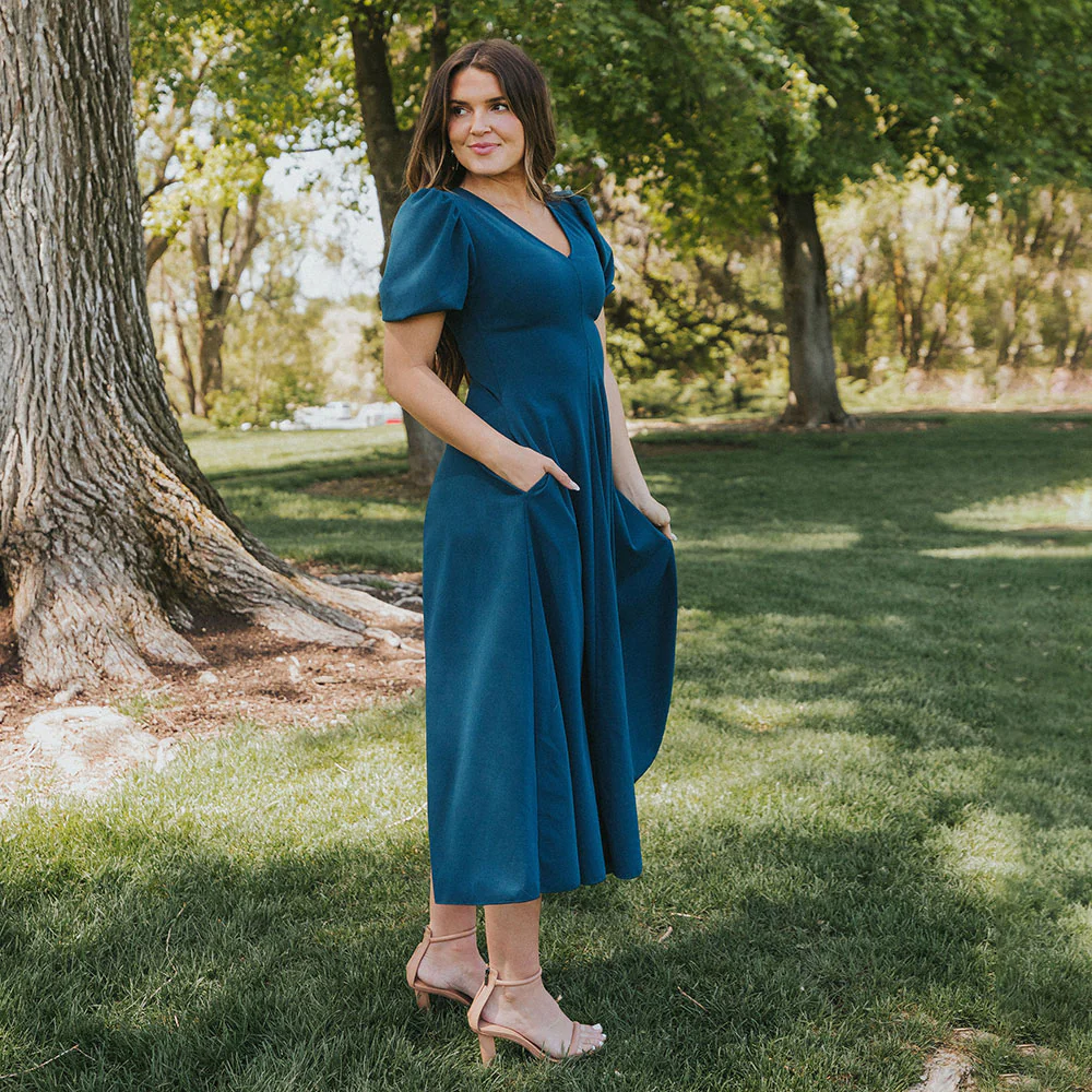 Flora Dress (Peacock Blue) - Image 7