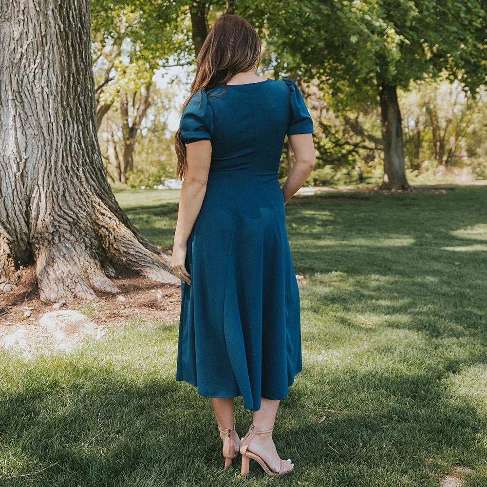Flora Dress (Peacock Blue) - Image 8