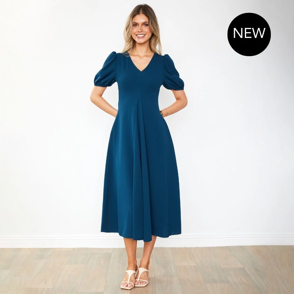 Flora Dress (Peacock Blue) - Image 9
