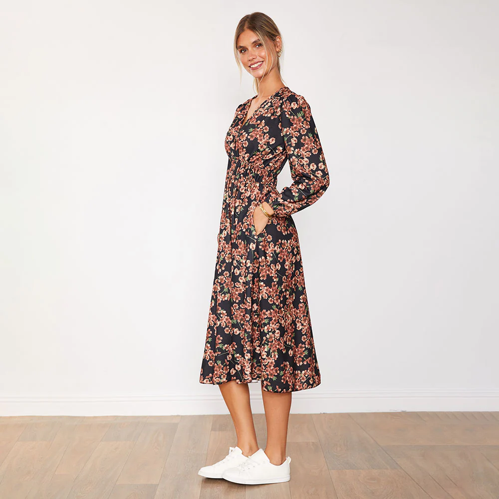 Gina Dress (Black Floral) - Image 11