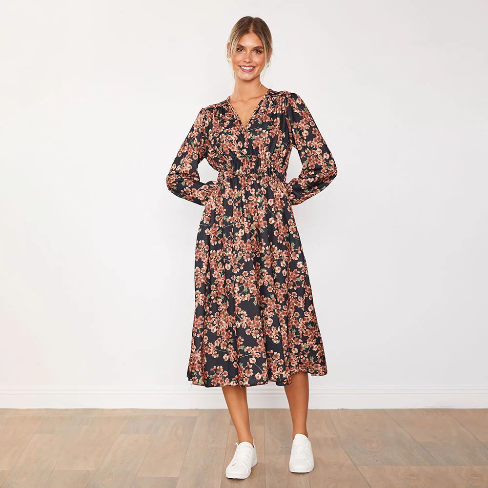 Gina Dress (Black Floral) - Image 12