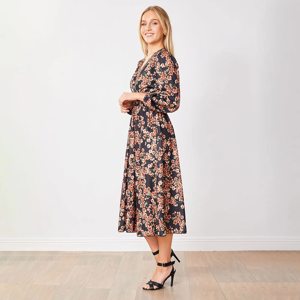 Gina Dress (Black Floral) - Image 2