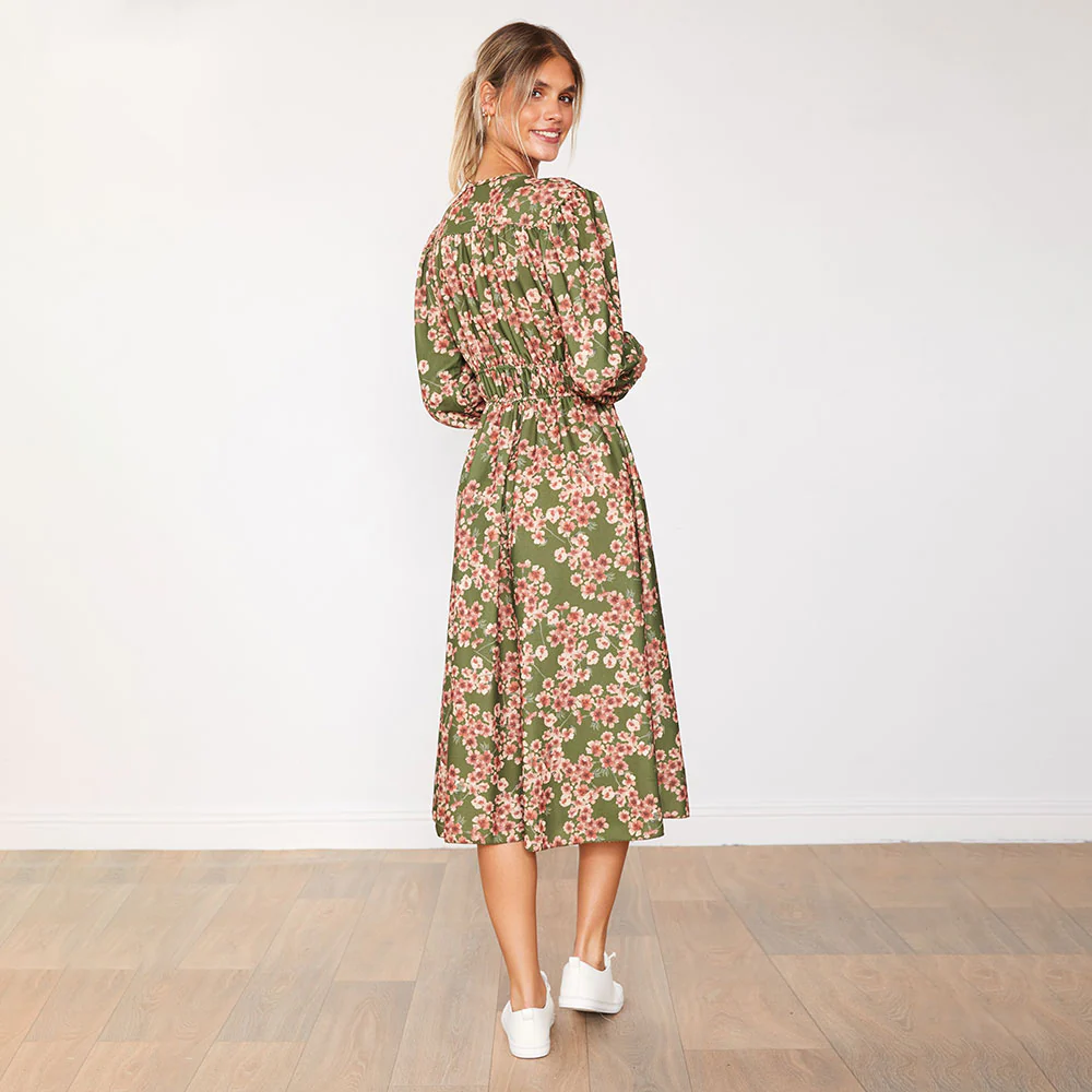 Gina Dress (Olive Floral) - Image 14