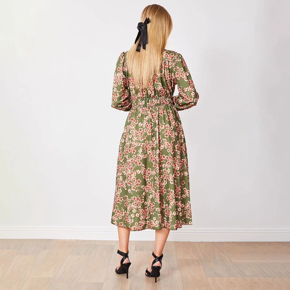 Gina Dress (Olive Floral) - Image 7